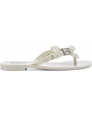 Melissa Harmonic Squared Bow-Detail Flip-Flops - White