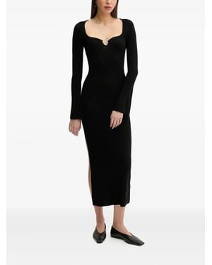 From Future Heart-Detail Dress - Black