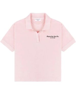 Sporty & Rich Polo con logo bordado - Rosa