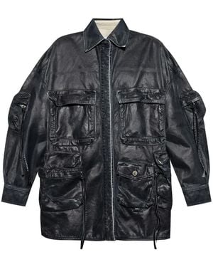 The Attico Jeansjacke mit Taschen - Grau