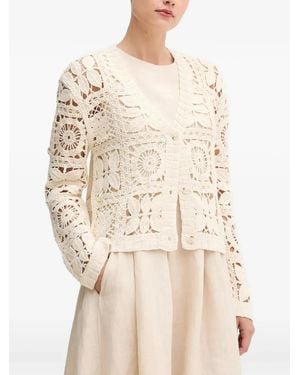 Ouí Crochet Buttoned Cardigan - Natural
