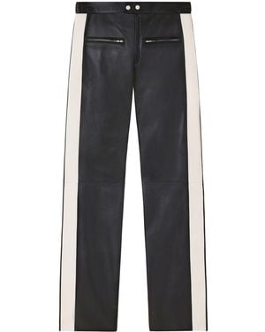 Courreges Panelled Leather Trousers - Blue