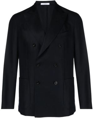 Boglioli Peak-Lapels Double-Breasted Blazer - Black