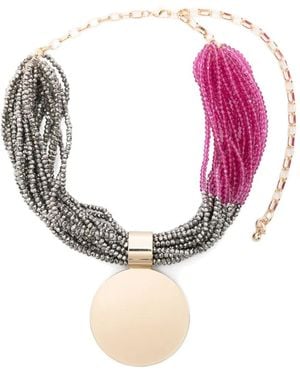 Antonelli Damian Beaded Pendant Necklace - Pink