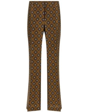 Alberto Biani Tie-Print Flared Trousers - Natural