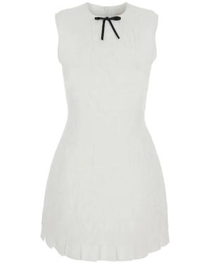 ShuShu/Tong Tie-Detail Sleeveless Pleated Mini Dress - White