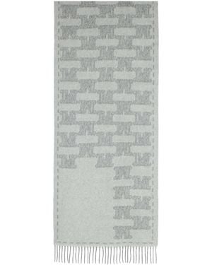 Max Mara Kasjmier Sjaal Met Jacquard-Monogram - Grijs