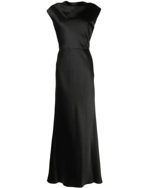 Amsale Cowl-Neck Sleeveless Maxi Dress - Black