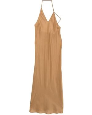 Alysi Halterneck Slip Midi Dress - White