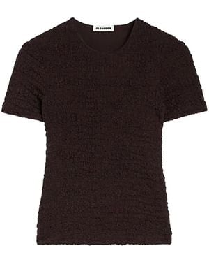 Jil Sander Textured Short-Sleeve Top - Black