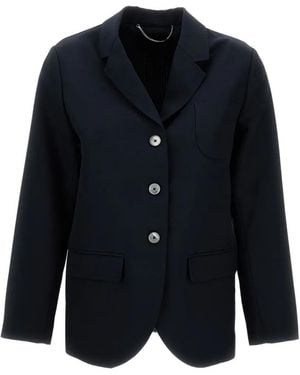 True Royal Veste En Laine Boutonnée - Blue
