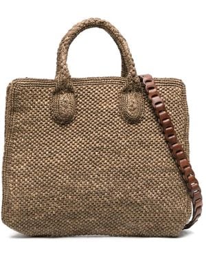 IBELIV Rary Woven-Raffia Tote Bag - Brown