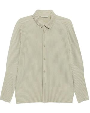 Homme Plissé Issey Miyake Chemise Mc: October À Design Perforé - White