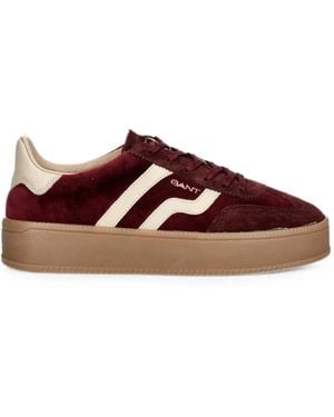 GANT Suede-Panelled Platform Sneakers - Brown