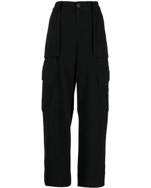 Vince Flannel Wide-Leg Pants - Black