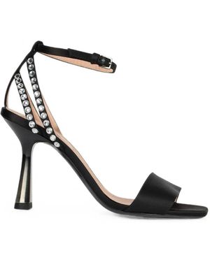 Alberta Ferretti Crystal-Embellished Ankle-Strap Sandals - Black
