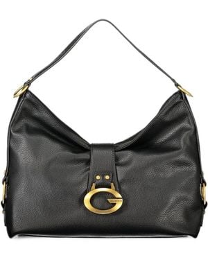 Guess Camden Logo-Plaque Pebbled Tote Bag - Black