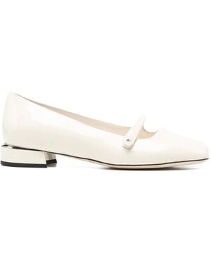 Jimmy Choo Elisa Patent Leather Ballet Flats - Natural