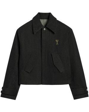 Ami Paris Ami De Coeur Denim Jacket - Black