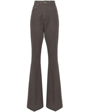 Rick Owens Pressed-Crease High-Waist Pants - Gray