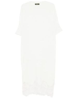 Fabiana Filippi Lace-Trim Midi T-Shirt Dress - White
