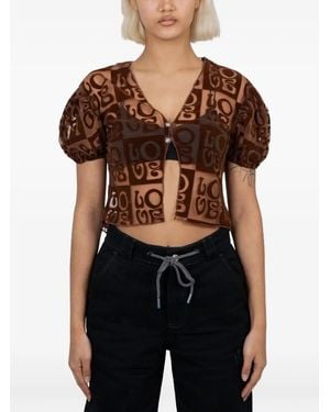 House Of Sunny Puff-Sleeve Blouse - Black