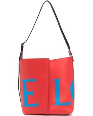 Loewe Large Bilbao Logo-Print Bucket Bag - Red