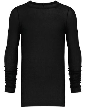 Rick Owens リブ Tシャツ - ブラック