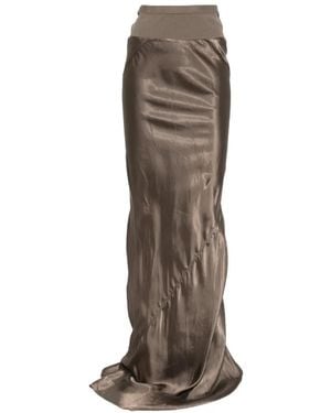 Rick Owens Ruched Maxi Skirt - Natural
