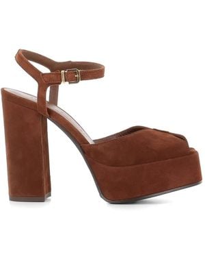 Sergio Levantesi Suede Platform Sandals - Brown