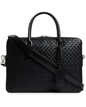 Sandro Woven Leather Briefcase - Black