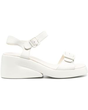 Camper Kaah Buckled Wedges - White