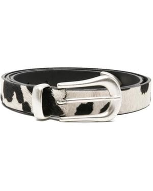 Second/Layer Doc Ponyhaar-Gürtel Mit Kuh-Print - Schwarz