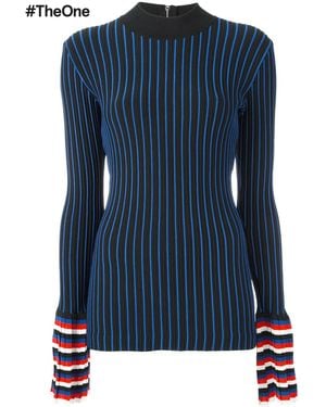 PUCCI Ribbed Contrast Sleeve Sweatshirt - Blue