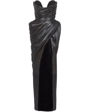 Balmain Leather Bodycon Dress - Black