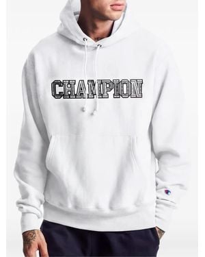 Champion Felpa C-Life Reverse Weave Con Logo - Bianco