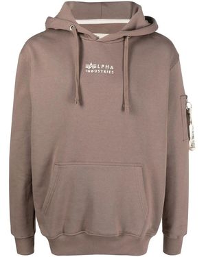 Alpha Industries ロゴ パーカー - ブラウン