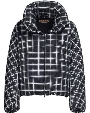 Marni Checked Oversized Down Jacket - Black