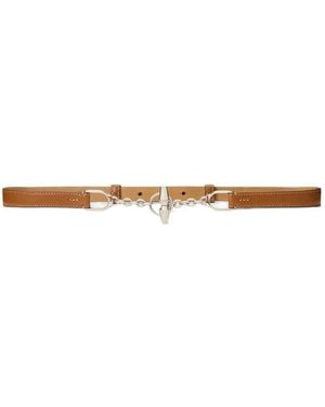 Ralph Lauren Toggle Calfskin Belt - White