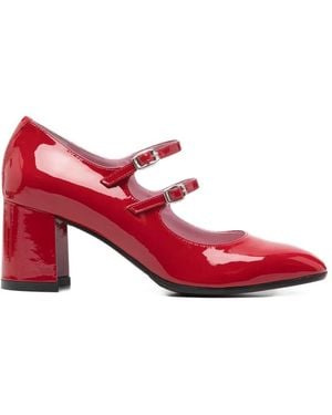 CAREL PARIS Alice Buckle Mary Jane Court Shoes - Red
