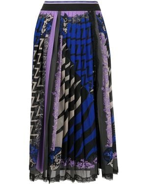 PUCCI Pleated Abstract-Print Skirt - Blue