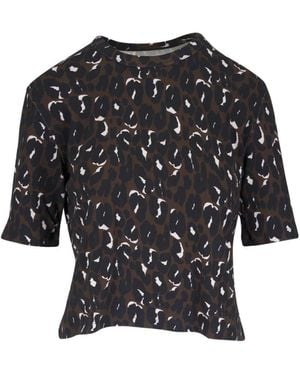Majestic Filatures Leopard-Print Ribbed Top - Black