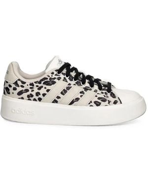 adidas Leopard-Print Platform Sneakers - White