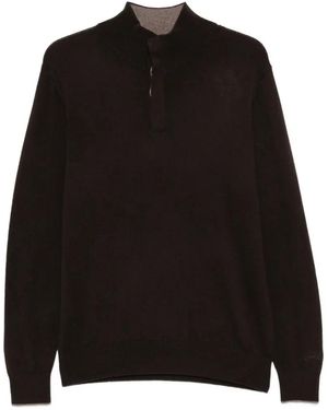 MC2 Saint Barth Marlow Button-Fastening High-Neck Sweater - Black