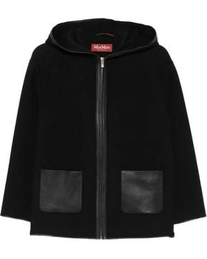 Max Mara Comica Hooded Wool Coat - Black