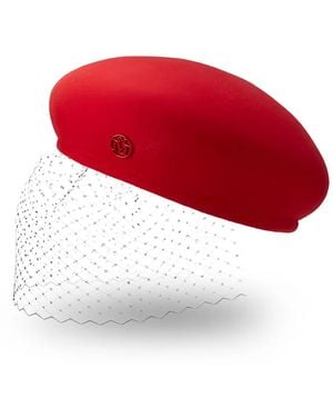 Maison Michel New Bonnie Veil Hat - Red
