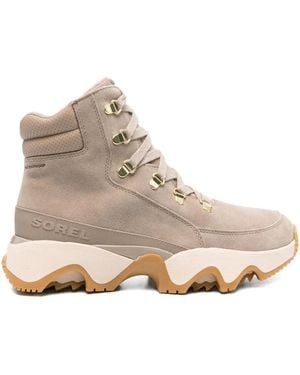 Sorel Kinetic Lace-Up Chunky-Sole Combat Boots - Natural