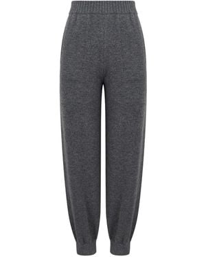 MSGM Elasticated-Waist Wool Track Pants - Gray