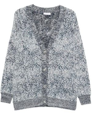 Rabanne V-Neck Button-Front Cardigan - Gray