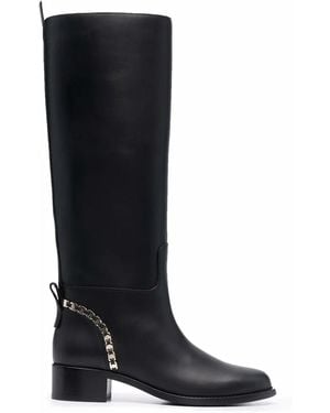 Ferragamo Ferragamo Vara Chain Knee-High Boots - Black